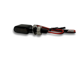 LED Mini-Blinker (M8, 8 mm) – Schwarz mit Smoked Glass
