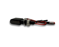 LED Mini-Blinker (M8, 8 mm) – Schwarz mit Smoked Glass